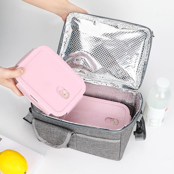 Lunchpicnic isolerad väska med stor kapacitet rose red 24.5*16*22cm