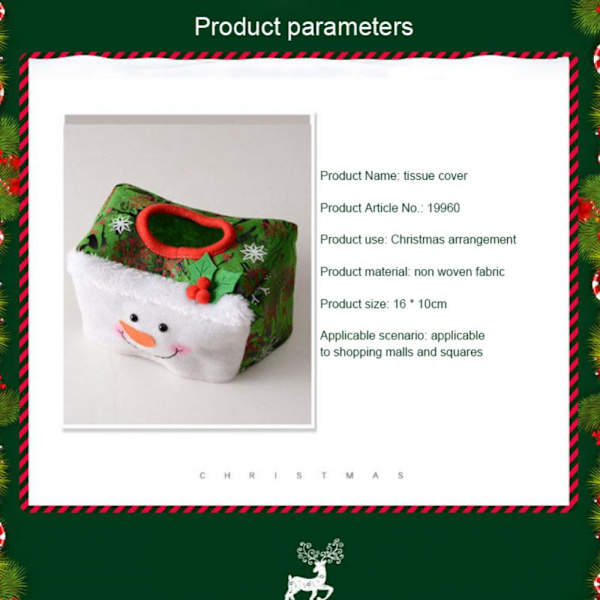 Jule dekorative julemandsvævssæt toiletpapirpose green 16*10cm