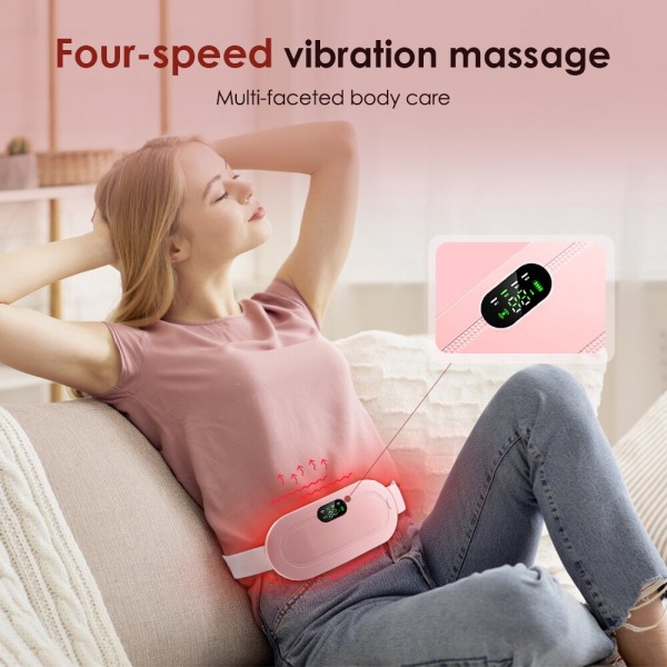 Elektrisk Ladies Dysmenorrhea Relief Uppvärmd bälte Massager pink