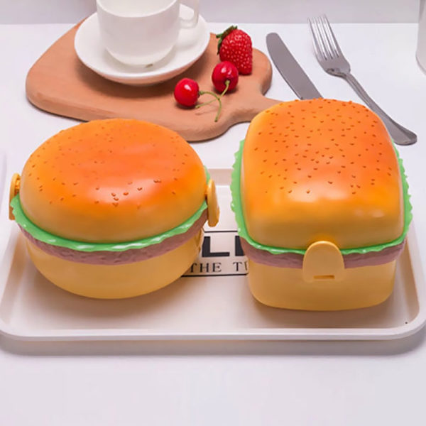 Hamburger Double Tier Lunchbox Burger Box Bento Lunchbox rectangle 10.2*12*16.5cm