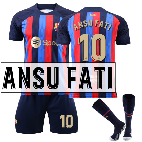 Lapsi / Aikuinen 22 23 World Cup Barcelona Home Jersey set 10 #m