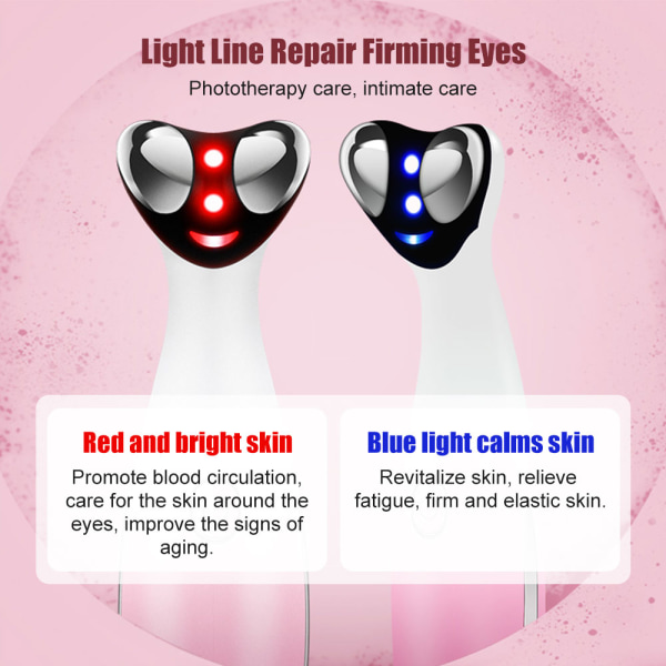 Elektrisk ögonmassager hudvårdsverktyg purple pink