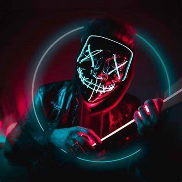 Halloween Colplay Purge Mask LED-ansiktsmasker för barn red