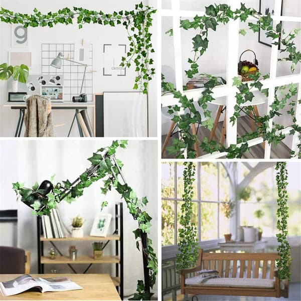 Kunstige planter Home Decor Grøn silke hængende vinstokke Green Dill 220*12cm
