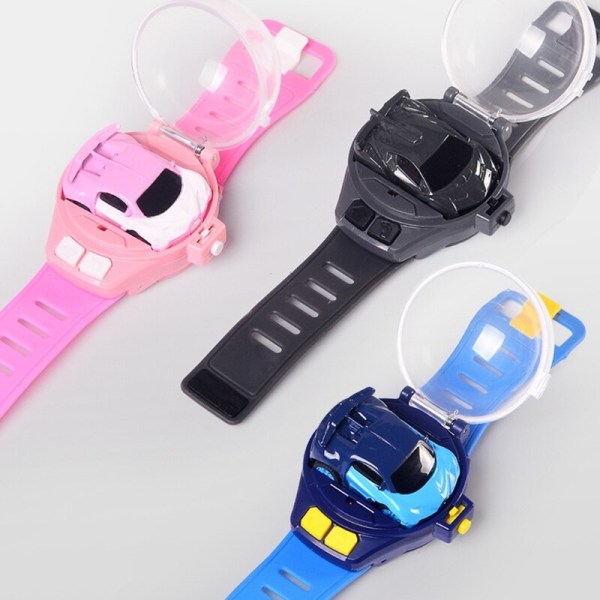 Nyhet Rc watch Watch Bärbar bil tecknad form USB watch bil Pink