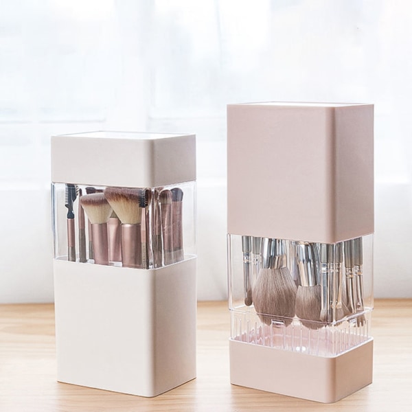 Sminkborstehållare Kosmetisk förvaringslåda pink 10.8*22*8.3cm