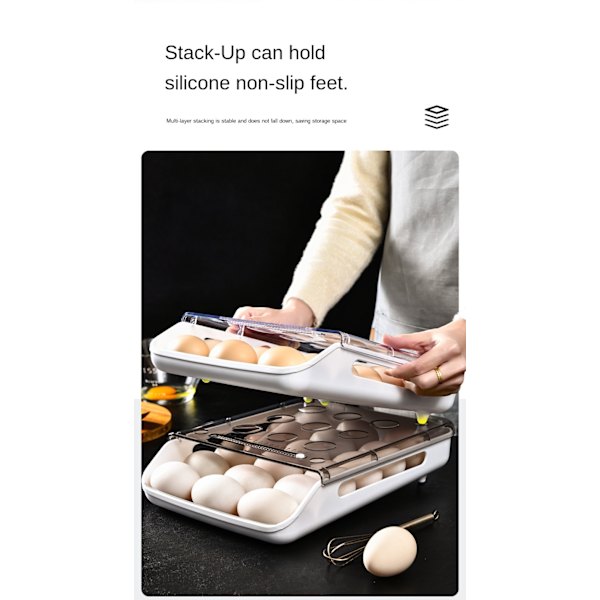 Kök Kylskåp Förvaringsställ Ägg Låda Fack bule