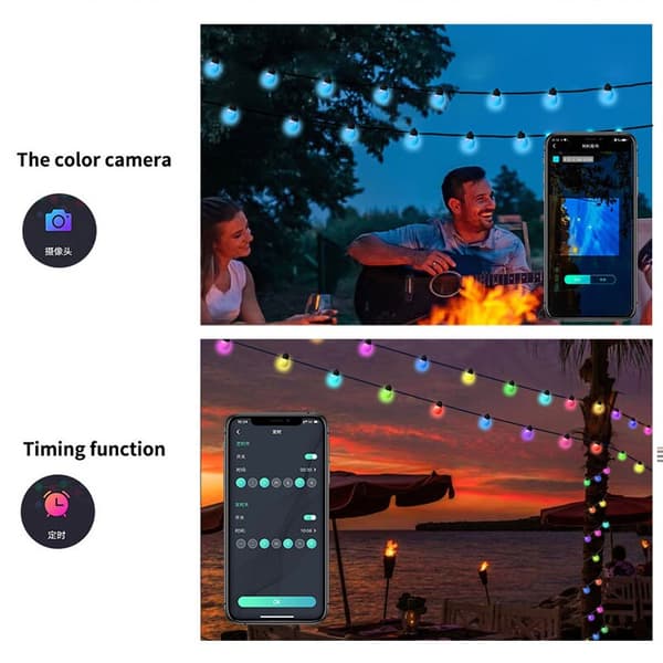 Utomhus julgran RGB String Lights dekoration 10m25leds
