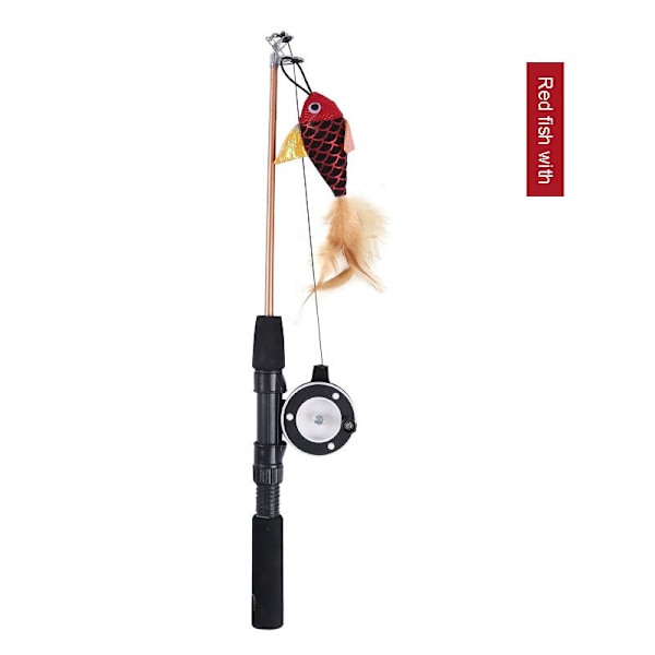 Fiskspö Feather Cat Accessories Interaktion Lindra tristess Liten fisk Kattleksak Clownfish