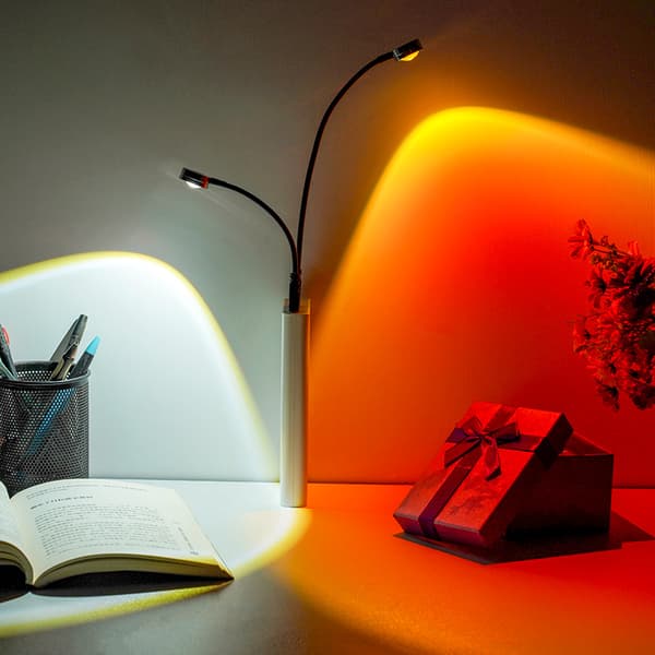 USB Sunset Rainbow Lamp Projector Mood Light sunset yellow 18cm