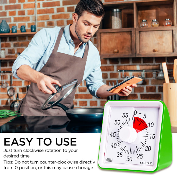 60 minuter Analog Visual Timer Time Management Tool red 78*78*48mm