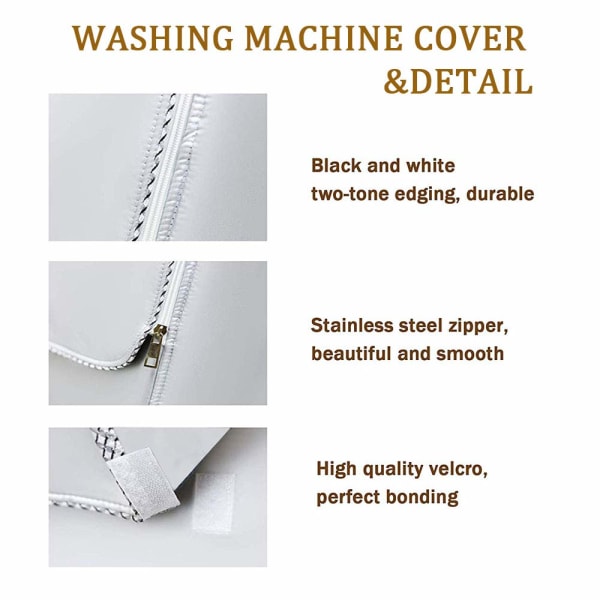 Polyester Fiber Vandtæt Front-Loading Tøjvask Tørretumbler Cover silver medium