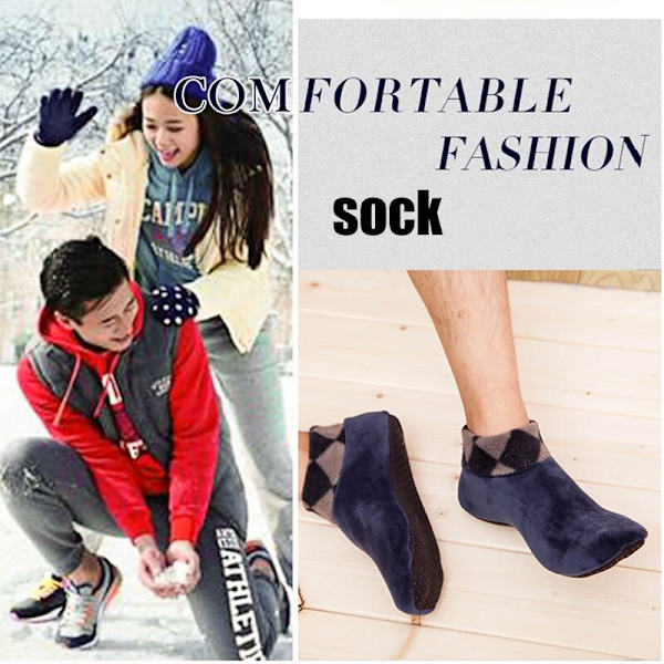 Mænd Kvinder Tykke Vinter Varme Sokker Skridsikre Indendørs Gulv Bløde Casual Slipper Strømpebukser Red Female