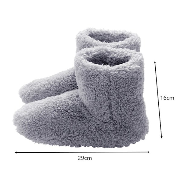 Usb elektrisk varme sko Genopladelige vaskbare plyssko gray 29*16cm