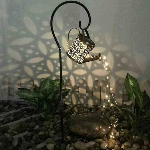 Solar Led valot Kastelukannu puutarhan CAN Kettle-Rack
