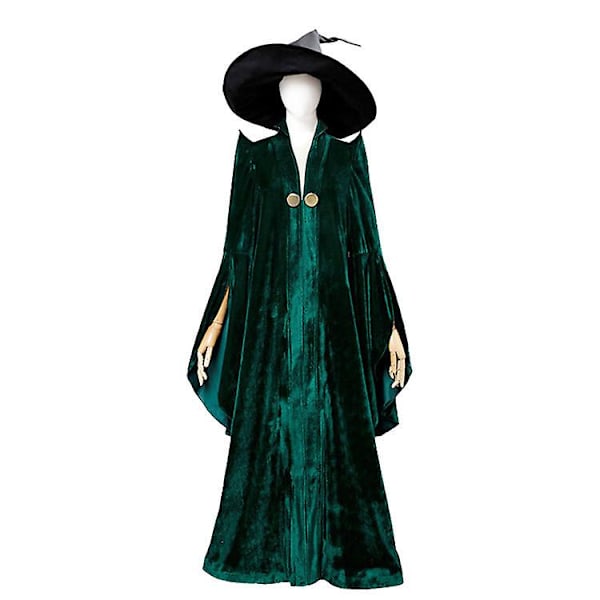 Harry Potter Minerva McGonagall Hogwarts Rektor Kappe Voksen Halloween Cosplay Kostume xs