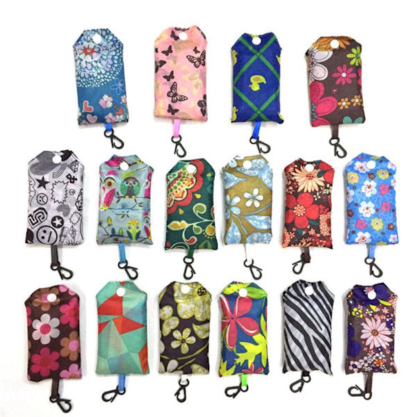 Luova printed kankainen matkapuhelintyyppinen taitettava ostoskassi Random Color 4pc
