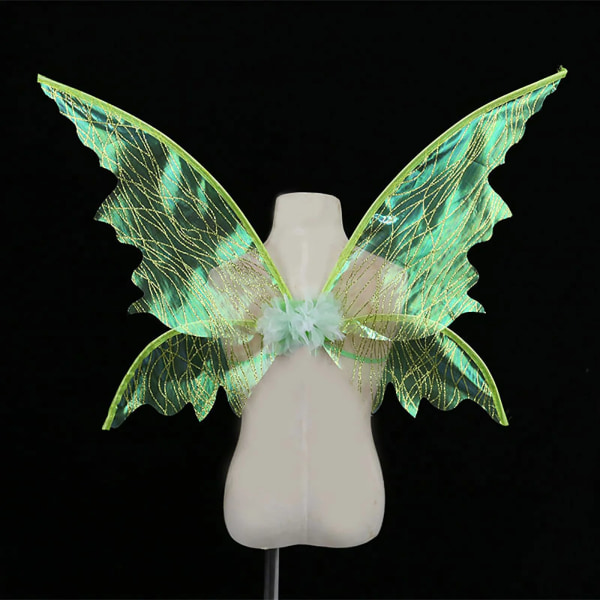 Lapset Tytöt Fairy Wings Angel Cosplay Halloween-juhlapukeutuminen Green One Size