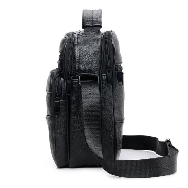 Portföljer i PU-läder Högkvalitativa handväskor av kohudsläder black 18*10*23cm