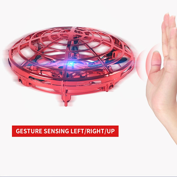 Mini UFO RC drone Infraed Hand Sensing Induktion Helikopter Model Elektrisk Bærbar Quadcopter flayaball drohne Legetøj til børn red 1pc