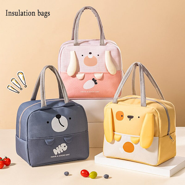 Isolerad kylare Bärbar förvaringsväska Tote Bento Bag Lunchbox yellow 21*23*13cm