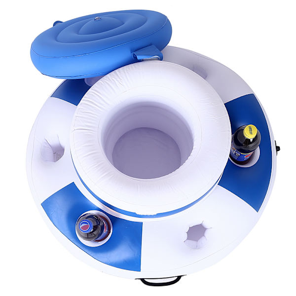 Øl Vand Isterninger Oppustelig Ice Bucket Float Cup Holder white+blue