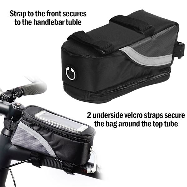 Cykelramme Top Tube Tasker Cykling Touch Phone Screen Taske red 19x10x7.5cm