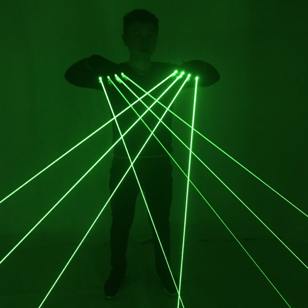 Gröna Laserhandskar Laser Flashfinger Dress Up LED Robot black right
