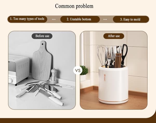Desktop ätpinnar integrerade förvaringsställ köksredskap white