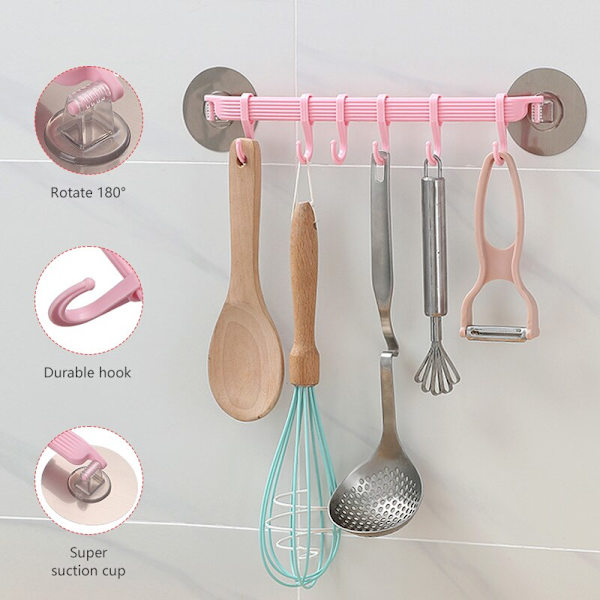 Justerbar krokhylla Dubbel handdukshängare Hänghyllor Krok pink 36*7cm
