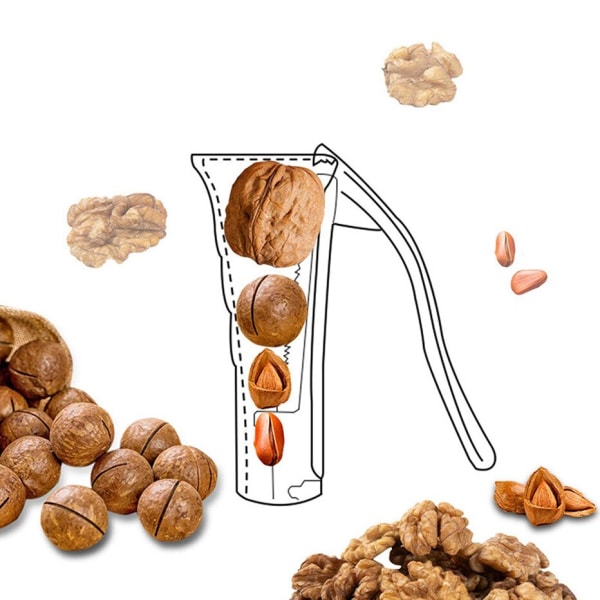 Nødder Cracker Clip Tool Valnøddeåbnertang til at åbne valnødder Gadget silver