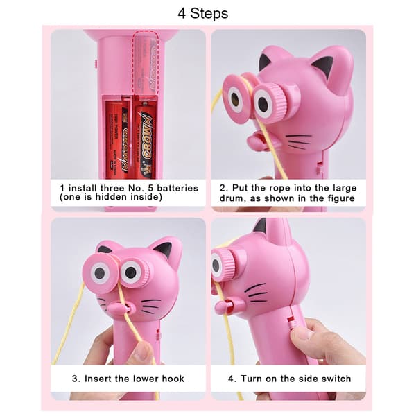 Handheld Loop Lasso Shooter Thruster Sähkölelut pink 8*16.5cm