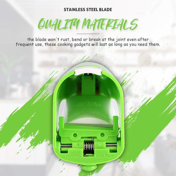 Multifunktion hvidløgspresser terningværktøj i rustfrit stål white+green 17.5*7.3*4.9cm