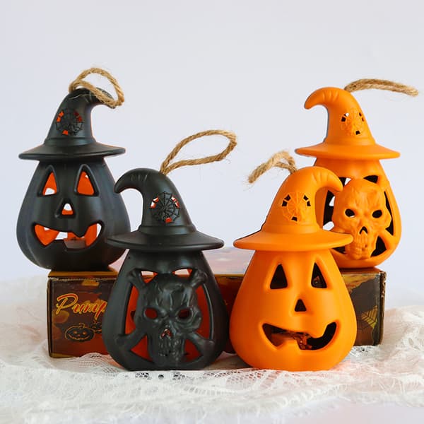 Halloween Pumpkin Lantern Led riippuva Ghost Lantern lamppu orange 2pcs