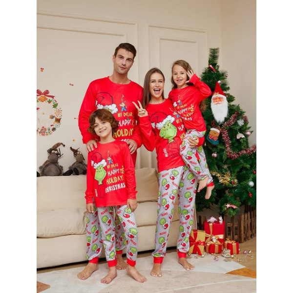 Julepyjamas Familiesæt Xmas Pjs Langærmet nattøj matchende outfits same as picture mom 4xl