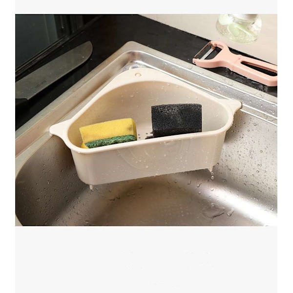 Självstående avloppsvask Förvaringskorg Diskbänksställ beige oval