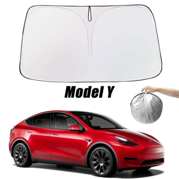 Tesla forrude solskærm Foldeligt frontvindue solskærmsdæksel Varmebeskyttelsesvisir til model Y Model 3 For Model Y