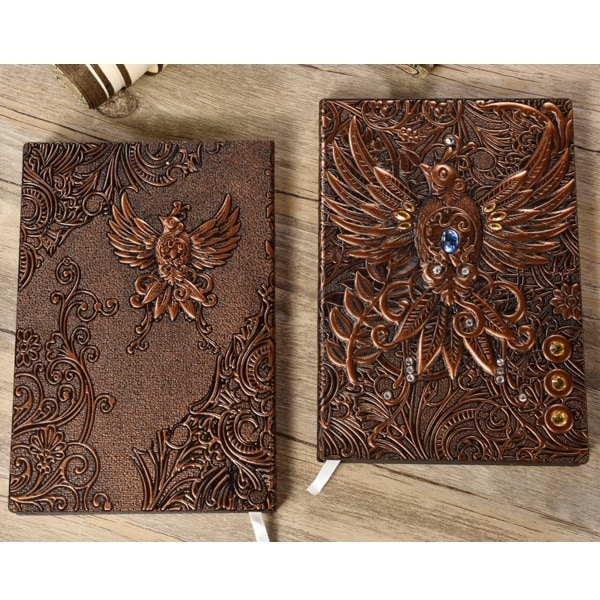 A5 3D-präglat läderutskrift Präglat Phoenix Diary Notebook Multicolor