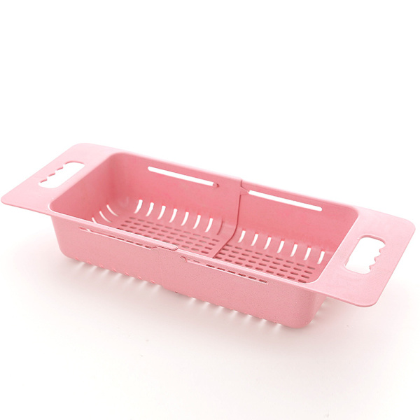 Säädettävä hedelmäpesuastian tiskialtaan tyhjennyskori Pink