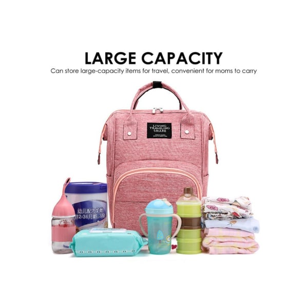 Rejserygsæk til babytaske med stor kapacitet meat pink 24*13*48cm