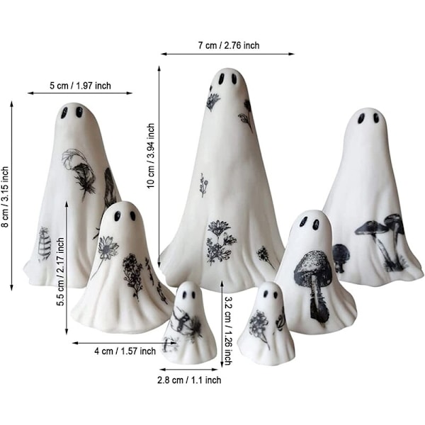 Halloween Party Dekoration Skulptur Hem Skrivbord Dekoration white 3pcs