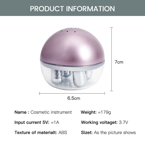 Anti Wrinkle Roller EMS 4D -kasvohierontalaite rosered 6.5*7cm
