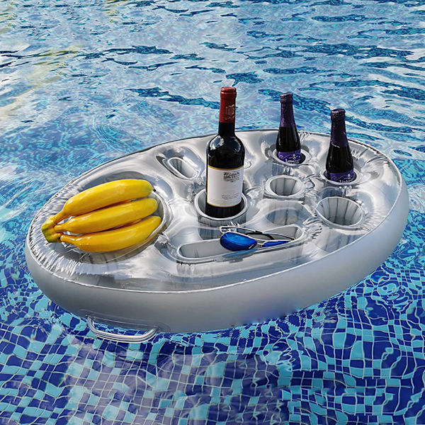 Summer Oppustelig Float Beer Drink Cooler silver 70*50cm