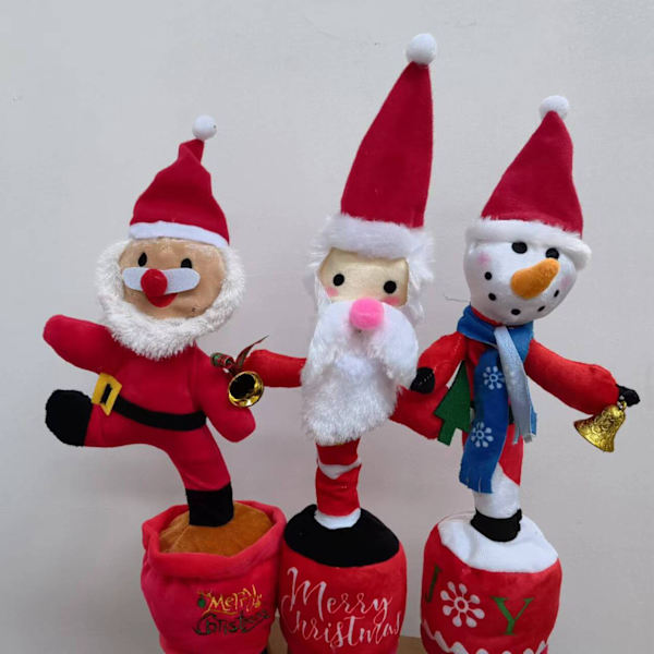 Elektrisk dansande tomteleksak lär dig att prata och sjunga barngåva Bell Christmas Snowman