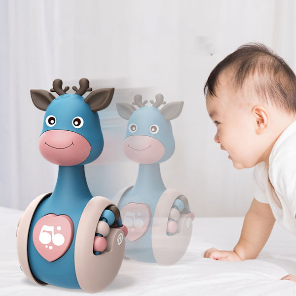 Liukuvat Deer Baby Tumbler helistinlelut pink 6x6x15