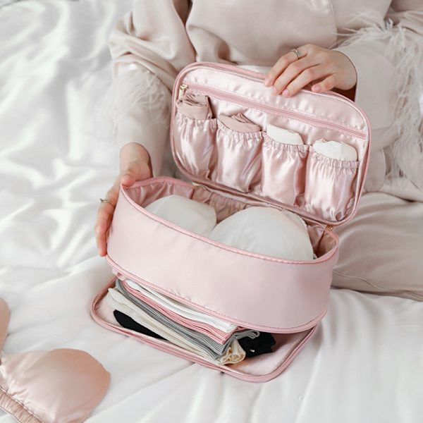 Kvinnor Rese Underkläder BH förvaringsväska pink 28*16*11.5cm