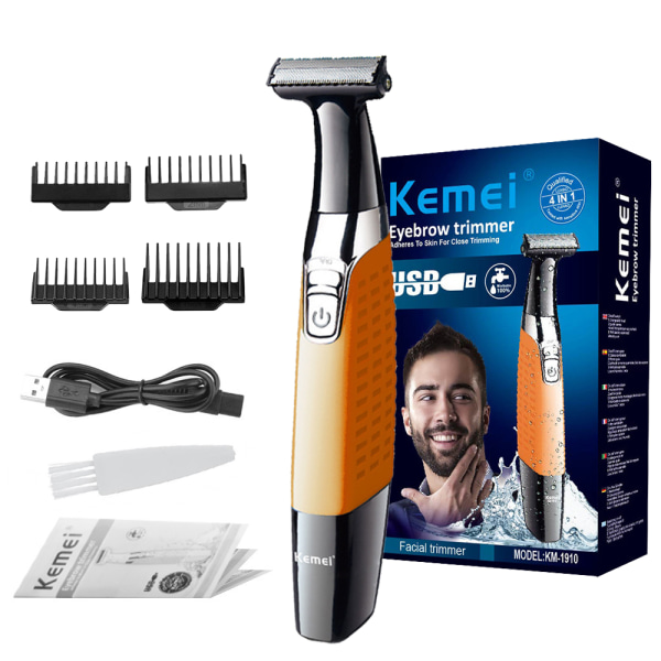 Genopladelig elektrisk skæg vandtæt barbermaskine blue 3.6*18cm