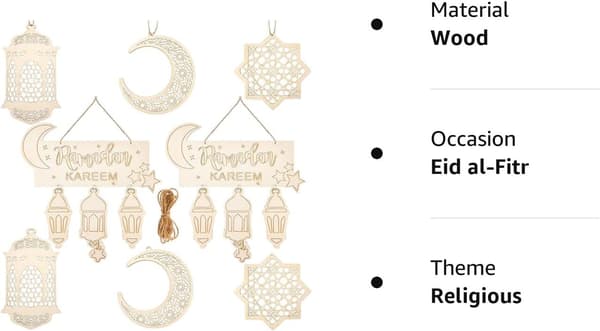8 stycken Islam Eid Ramadan Mubarak dekorationer