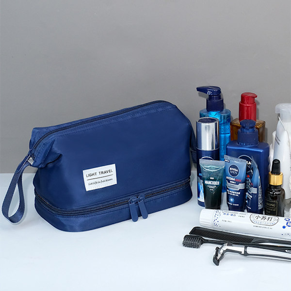 Hopfällbar tvättväska Vattentät Oxford reseväska navy blue 22*12.5*16.5cm