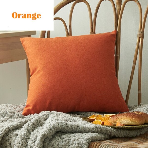 Solid vandtæt pudebetræk Enkel ren farve farvet polyester pudebetræk Vandtæt dekorativ pudebetræk til sofa Orange 45X45CM